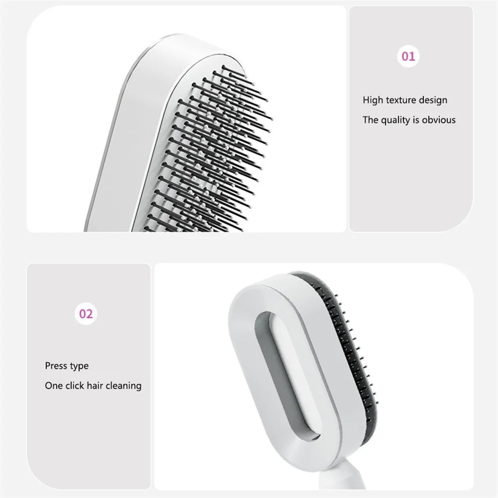 Self-Cleaning Massage Brush Detangle, Relax, and Revitalize Your Hair!