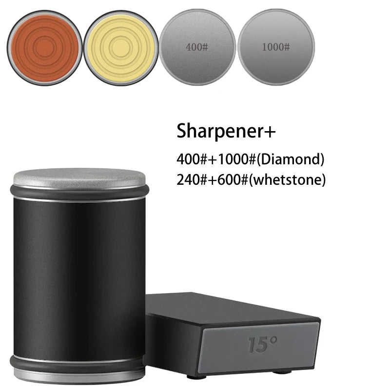 All-in-One Sharpening Kit: Rolling Knife Sharpener, Magnetic Holder, and Diamond Stone – Sharpen Your Blades to Perfection at 15° & 20° Angles!