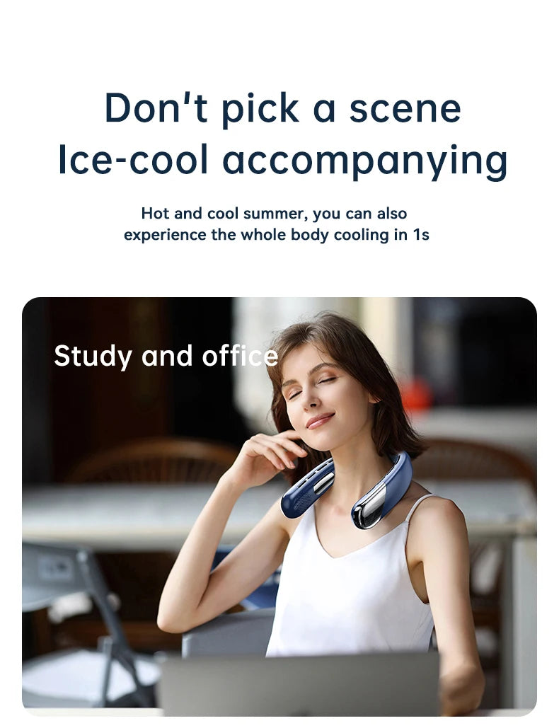 🌬️ USB Portable Neck Fan – Stay Cool in Style!