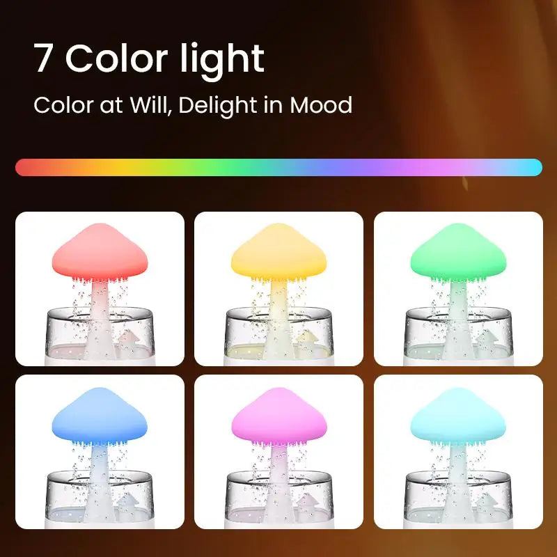 Cloud Rain Humidifier , Mushroom Rain Diffuser & Aromatherapy Mist Light for Sleep & Relaxation