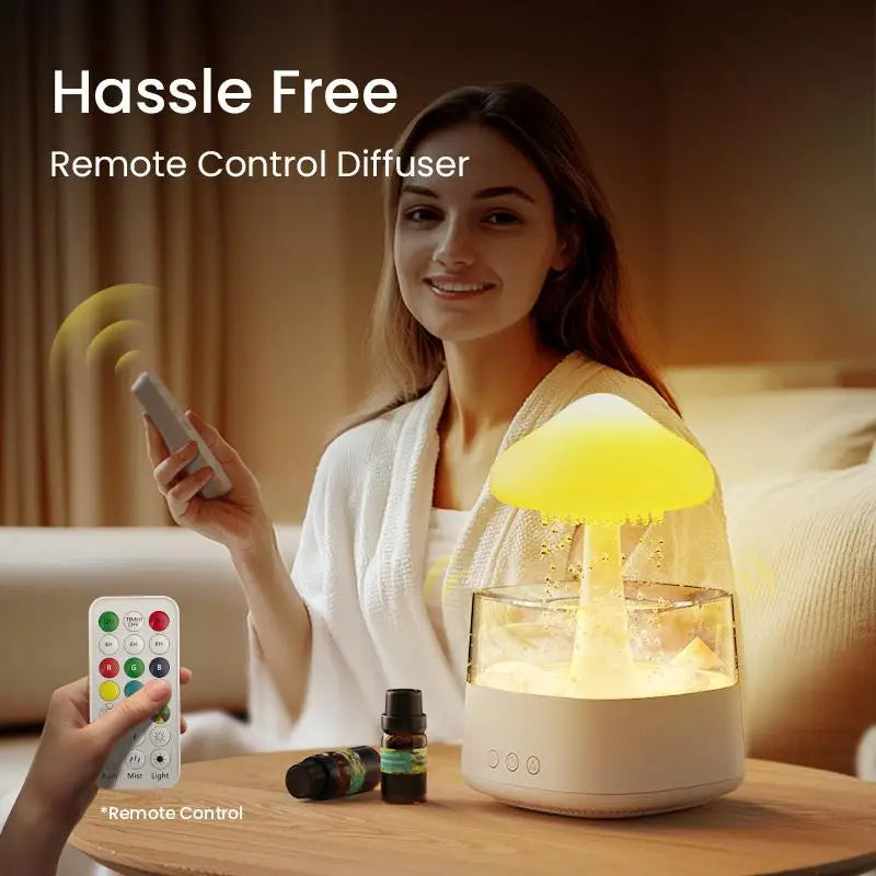 Cloud Rain Humidifier , Mushroom Rain Diffuser & Aromatherapy Mist Light for Sleep & Relaxation