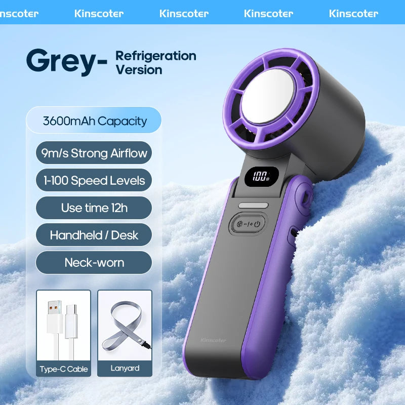 KINSCOTER Turbo Mini Fan Viral Summer Gadgets with 100-Speed Control