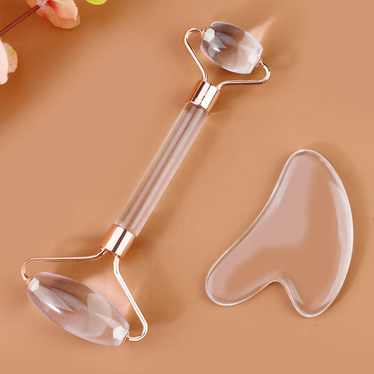 Rose Quartz Roller & Gua Sha Set ,Elevate Your Skincare Ritual