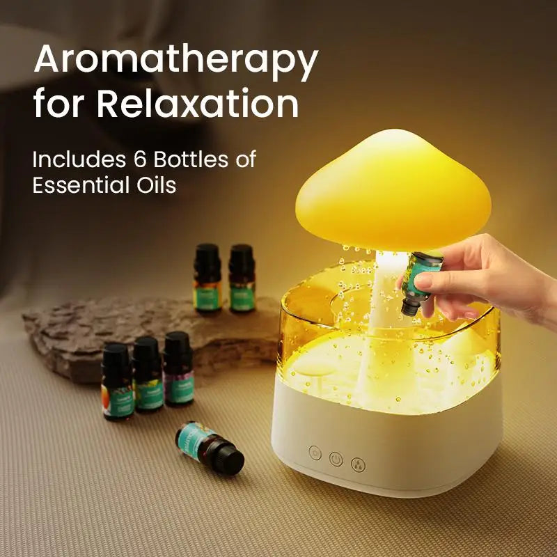 Cloud Rain Humidifier , Mushroom Rain Diffuser & Aromatherapy Mist Light for Sleep & Relaxation