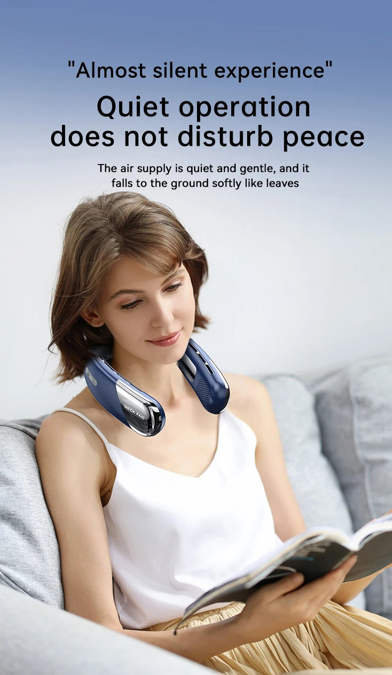 🌬️ USB Portable Neck Fan – Stay Cool in Style!