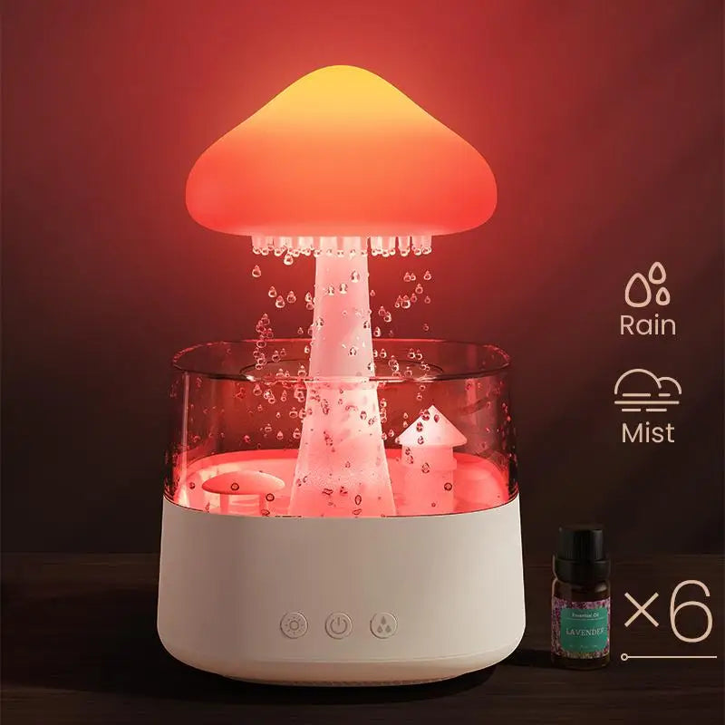 Cloud Rain Humidifier , Mushroom Rain Diffuser & Aromatherapy Mist Light for Sleep & Relaxation