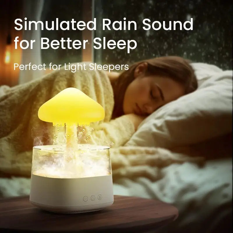 Cloud Rain Humidifier , Mushroom Rain Diffuser & Aromatherapy Mist Light for Sleep & Relaxation