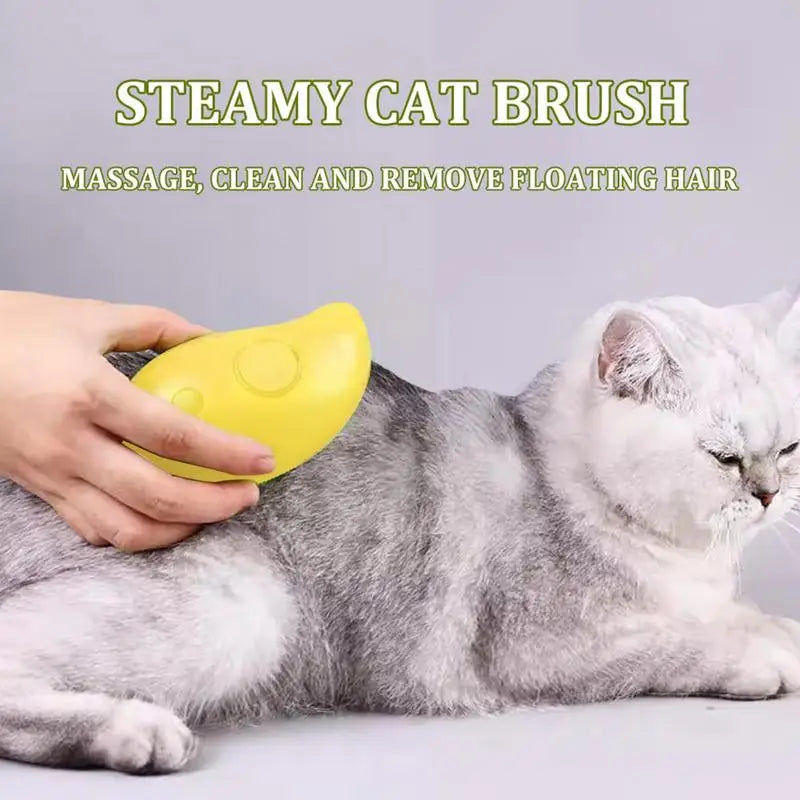 Cat & Dog Steam Brush , Perfect Grooming with Electric Spray!] 🐾🚿