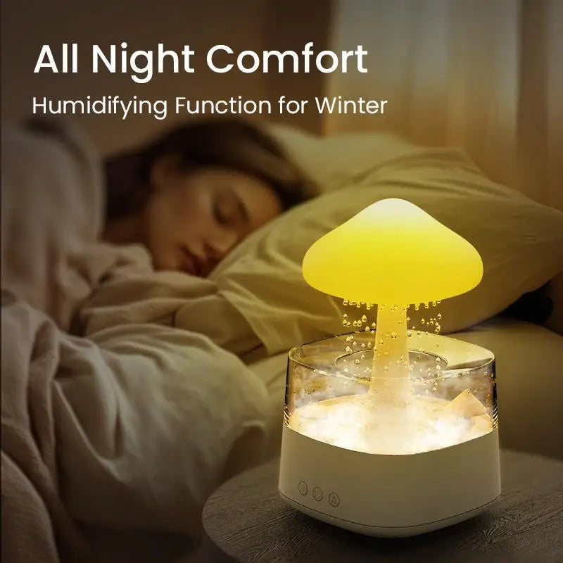 Cloud Rain Humidifier , Mushroom Rain Diffuser & Aromatherapy Mist Light for Sleep & Relaxation