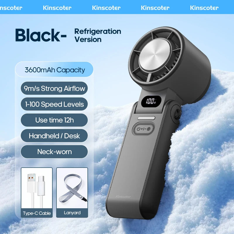 KINSCOTER Turbo Mini Fan Viral Summer Gadgets with 100-Speed Control