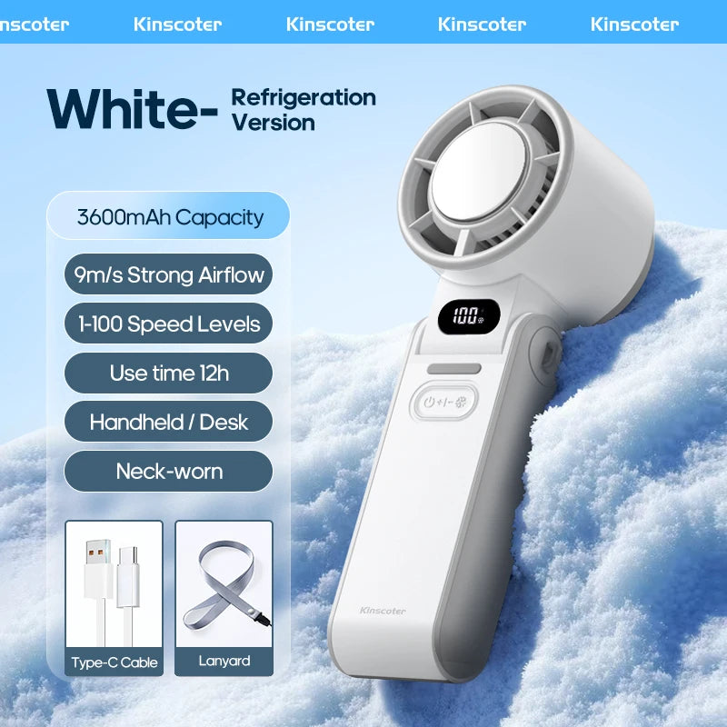 KINSCOTER Turbo Mini Fan Viral Summer Gadgets with 100-Speed Control
