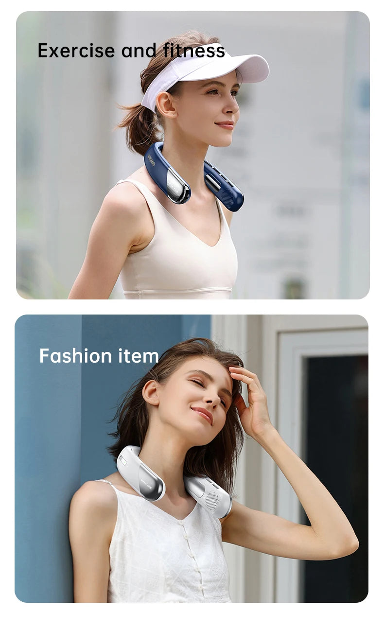 🌬️ USB Portable Neck Fan – Stay Cool in Style!